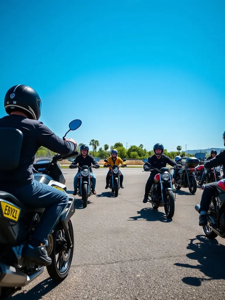 A group of riders participating in a training session, guided by experienced instructors, focusing on improving their skills and techniques for steeplechase racing, organized by SOC ENCOURAGEMENT STEEPLE CHASES FRANCE.